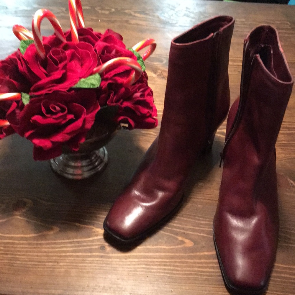 NWOT. A.N.A. Burgundy leather boots